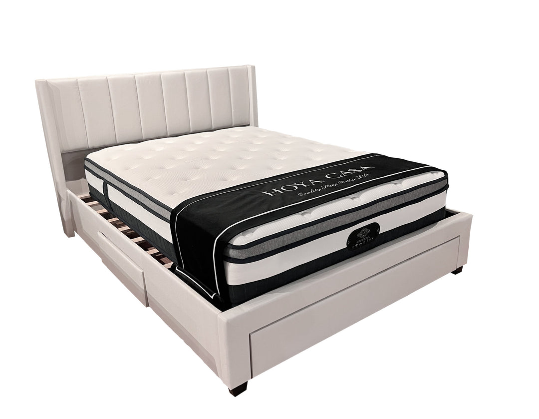 Mattress on a bed on a white background