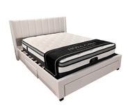 Mattress on a bed on a white background
