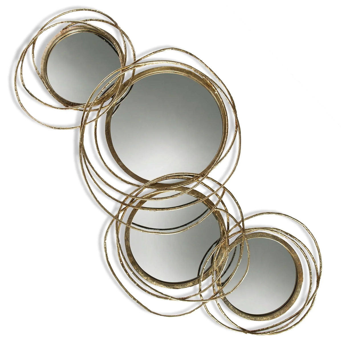 Glass Beveled Mirror with Gold Finish