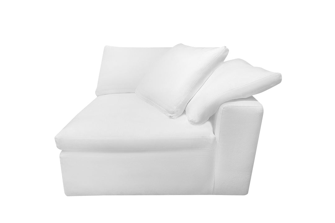 White sofa with cushions on a white background